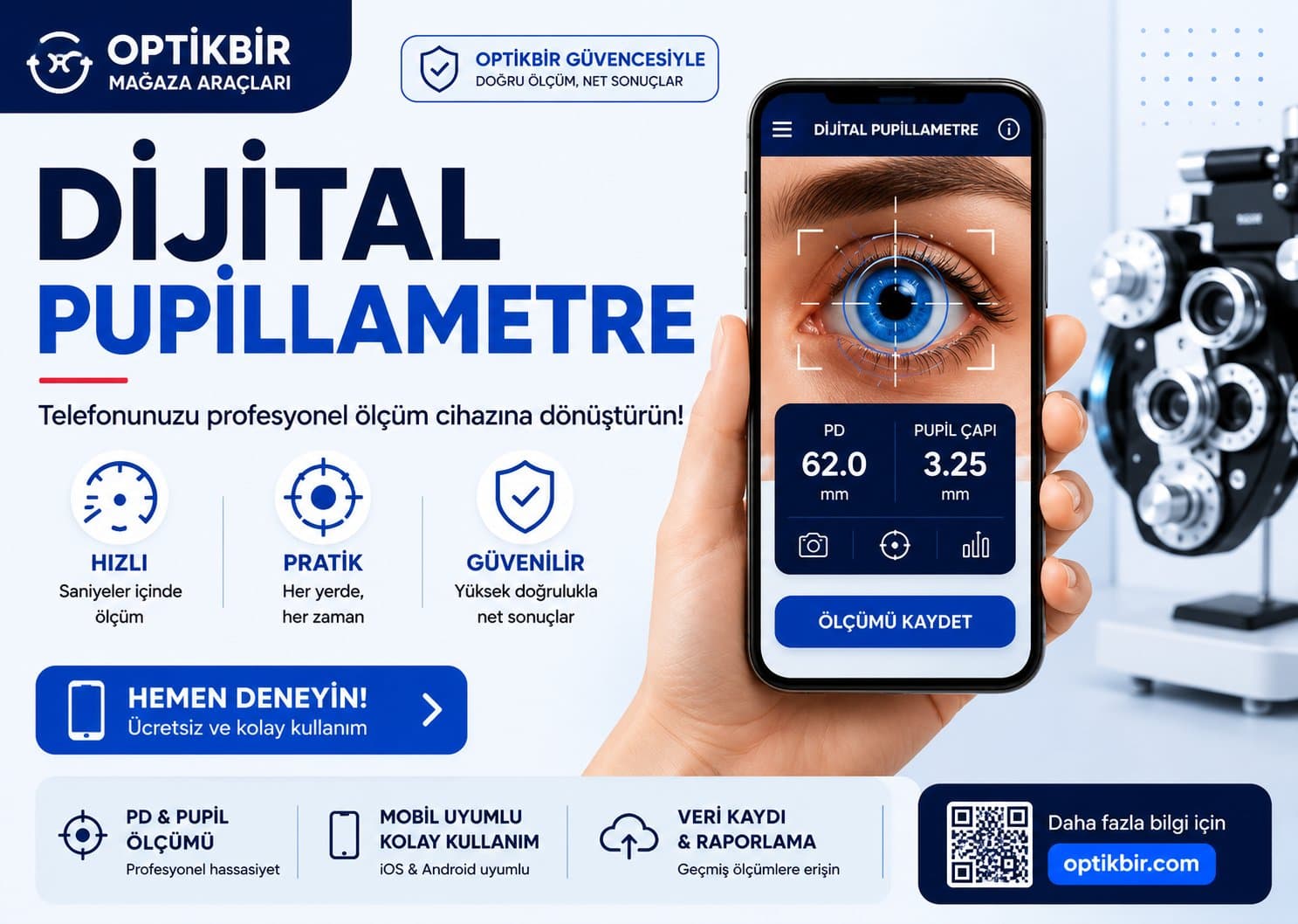 Telefonla Dijital Pupilla ve PD Ölçümü